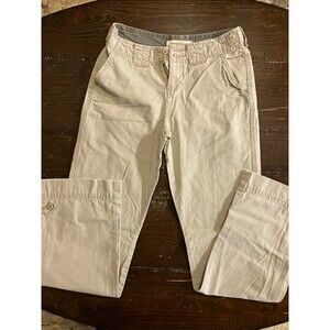 Hydraulic Women's Juniors Beige Solid Cargo Pants Pockets Button Cotton Sz 1